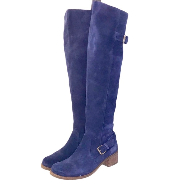 Matisse Shoes - Matisse Blue Suede FINNLEY Over the Knee Boots 8M